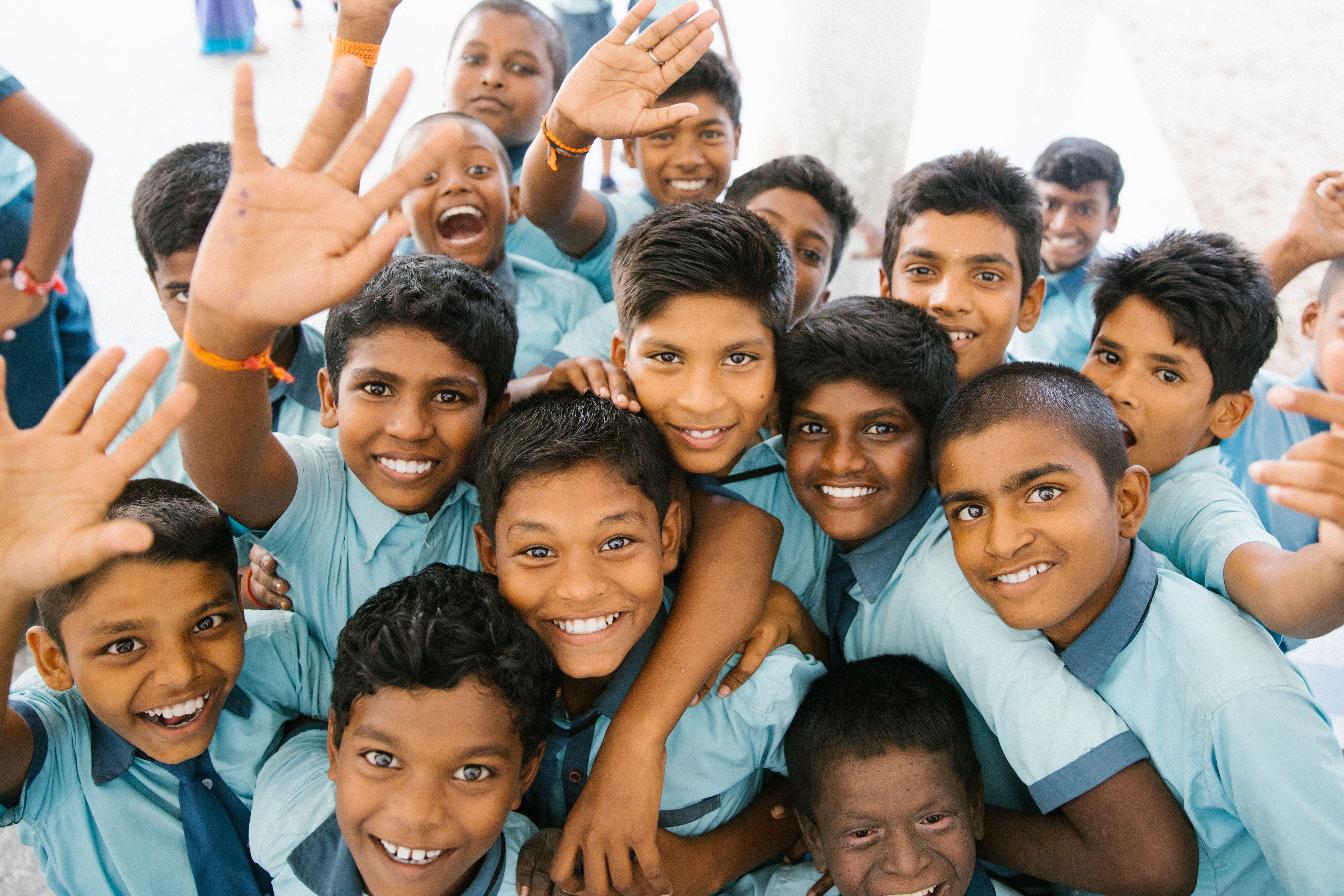 Happy Students in School Uniform
